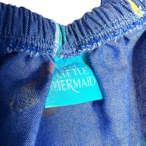 Disney The Little Mermaid Toddler Dress 3T Blue Chambray Ruffle Sleeve Ariel Mer - Picture 5 of 9